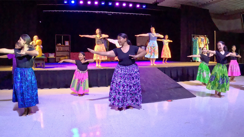 performing hula